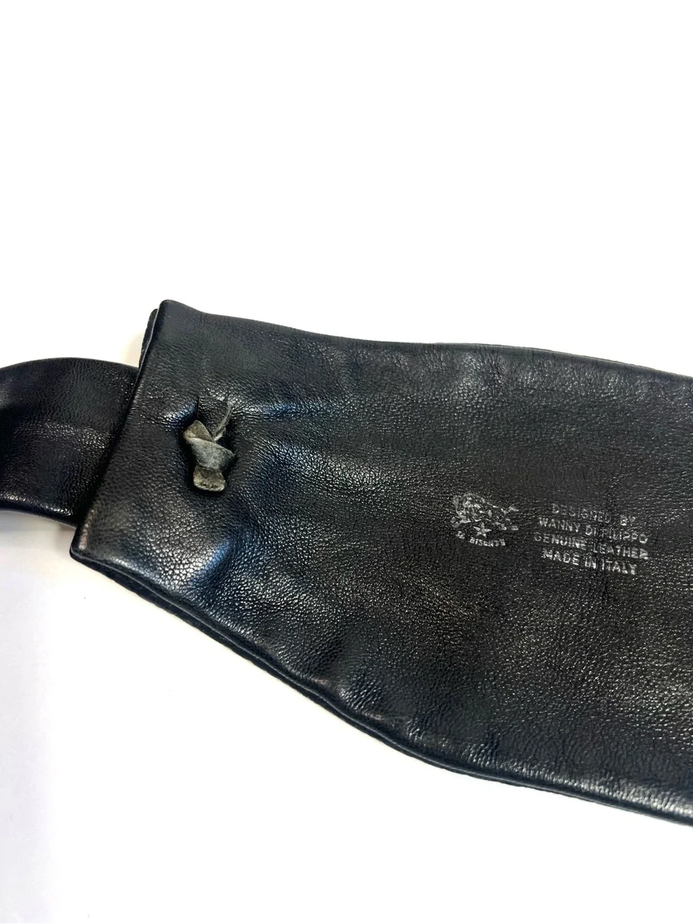 Vintage Il Bisonte Leather Tie Belt Black